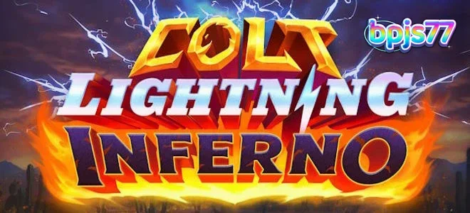 Visual intens dari permainan slot Colt Lightning Inferno dengan efek api dan petir